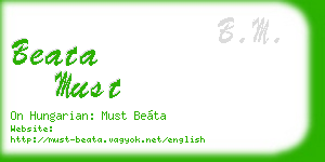 beata must business card