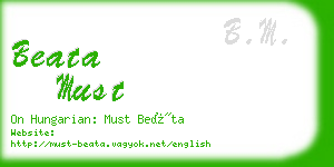 beata must business card